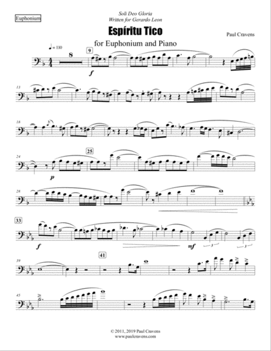 Espíritu Tico Euphonium scores gallery preview page 1