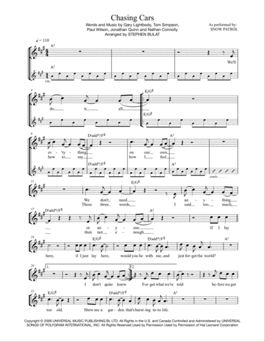 Chasing Cars Small Ensemble scores gallery preview page 2