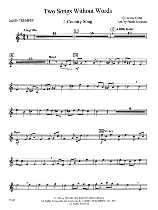 Two Songs Without Words: 2nd B-flat Trumpet