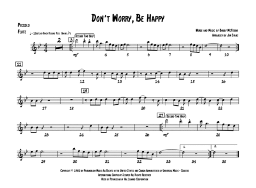 Don't Worry, Be Happy Don't Worry, Be Happy Marching Band scores gallery preview page 6