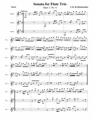 Book cover for Flute Sonata, Opus 7 No 6