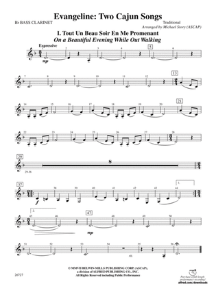 Evangeline: Two Cajun Songs: B-flat Bass Clarinet