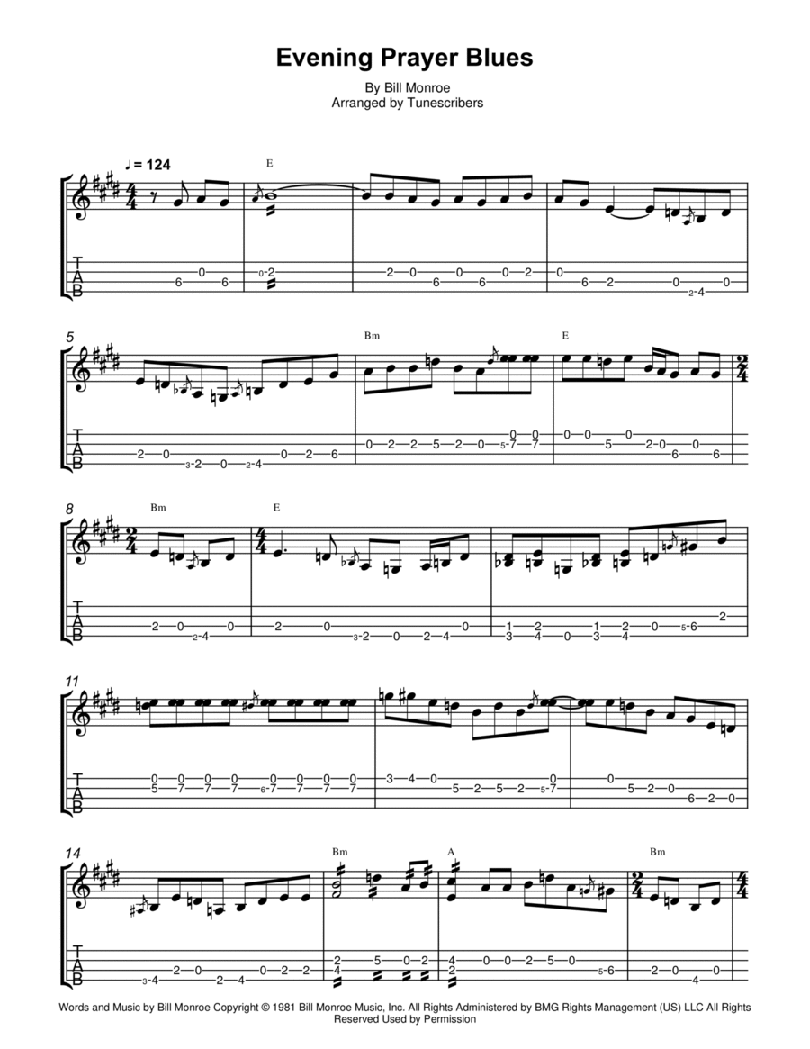 Evening Prayer Blues Evening Prayer Blues Mandolin scores gallery preview page 1
