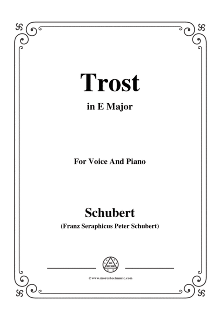 Schubert-Trost,in E Major,for Voice&Piano image number null