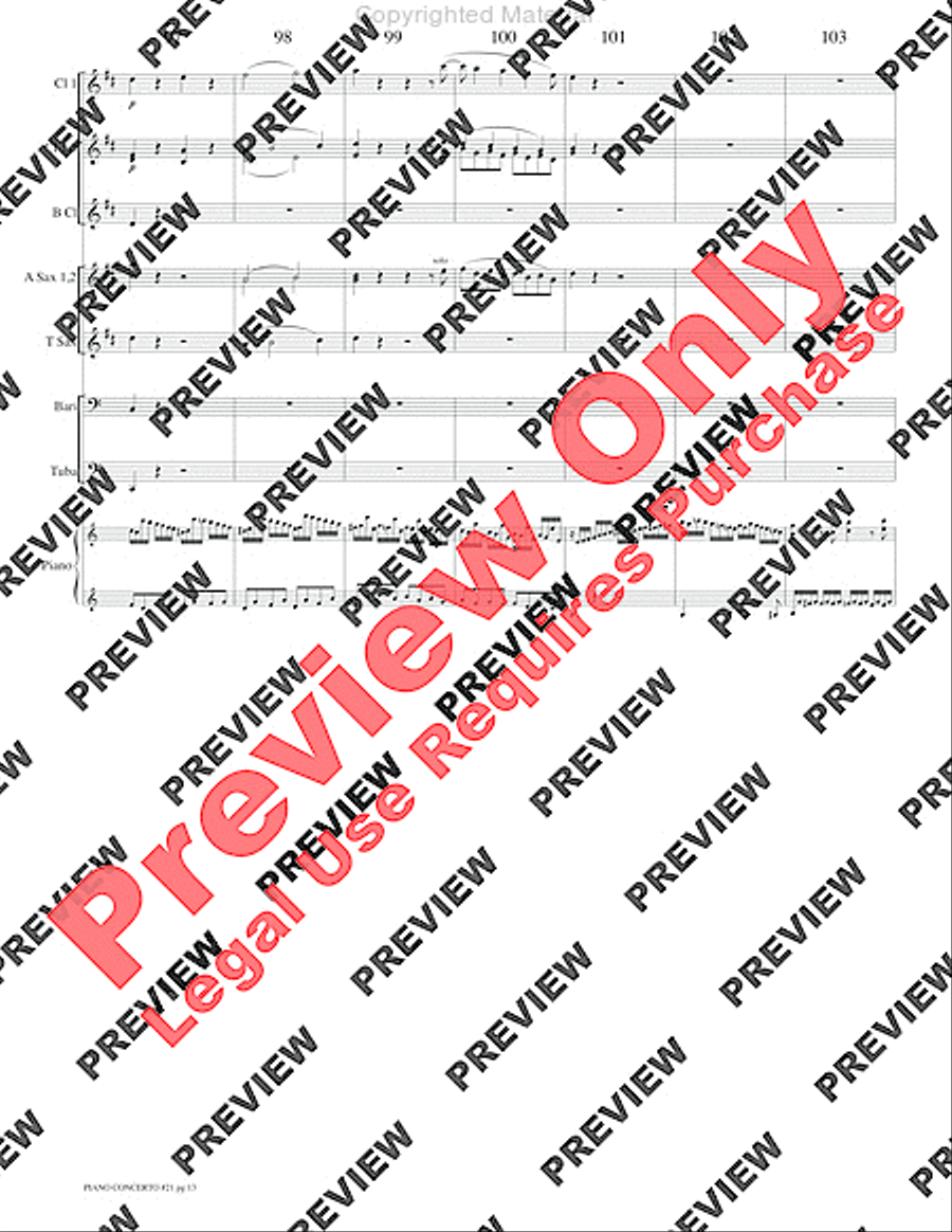 Piano Concerto No. 21, K. 467 (Movement I) Concert Band scores gallery preview page 16