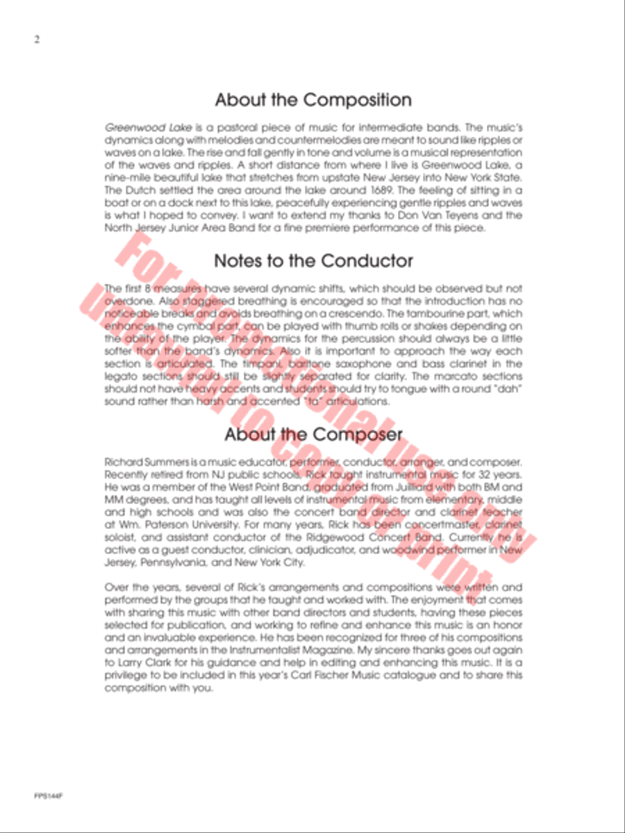 Greenwood Lake Concert Band scores gallery preview page 3