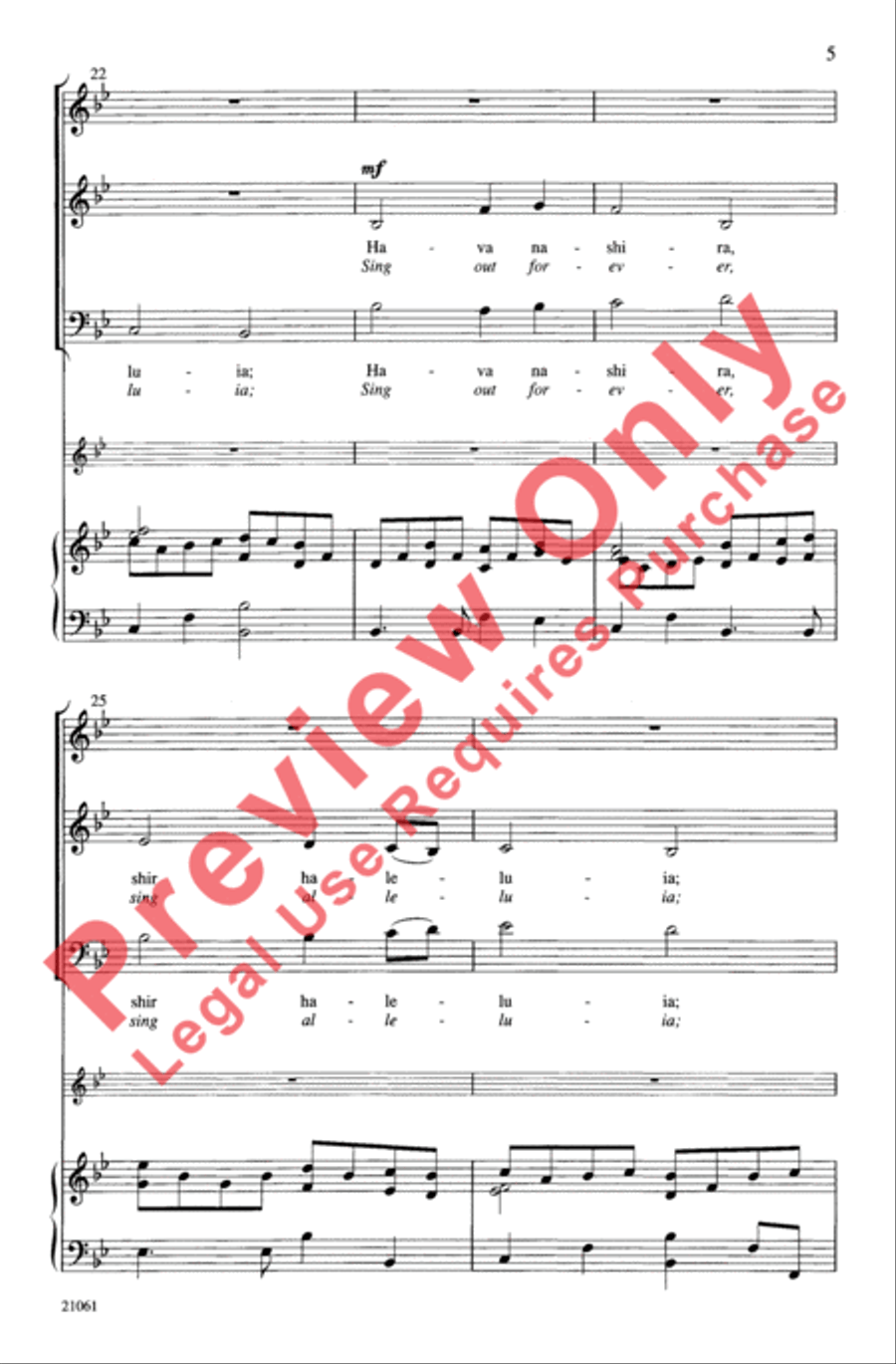 Hava Nashira 3-Part scores gallery preview page 4