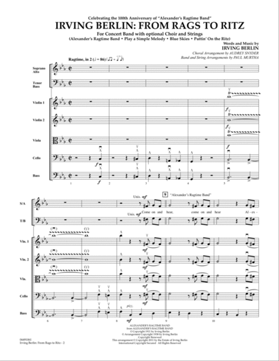 Irving Berlin: From Rags To Ritz - Full Score Orchestra scores gallery preview page 2