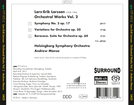 Larsson: Orchestral Works, Vol. 2 image number null