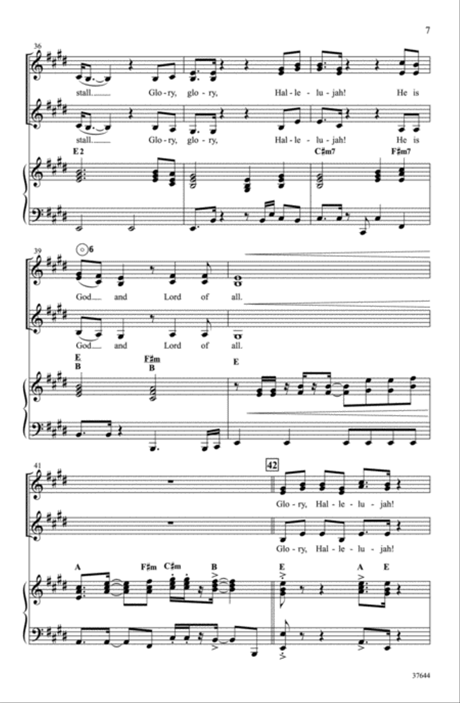 Christmas Glory Hallelujah SSA scores gallery preview page 6