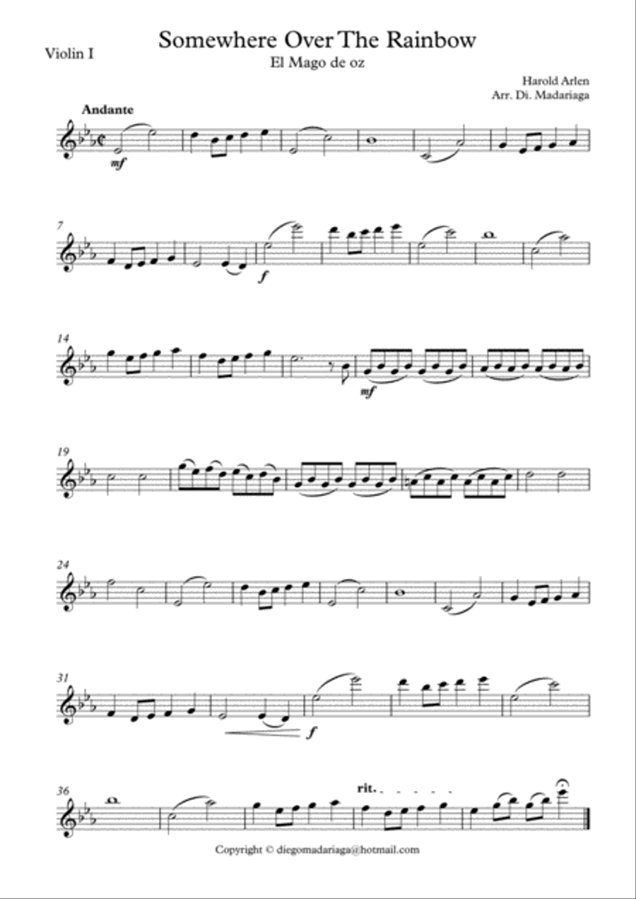 Over The Rainbow (from The Wizard Of Oz) Small Ensemble scores gallery preview page 1