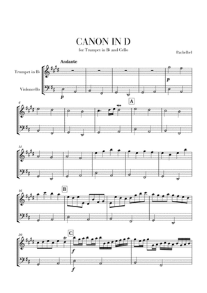 Book cover for Canon in D for Trumpet in Bb and Cello