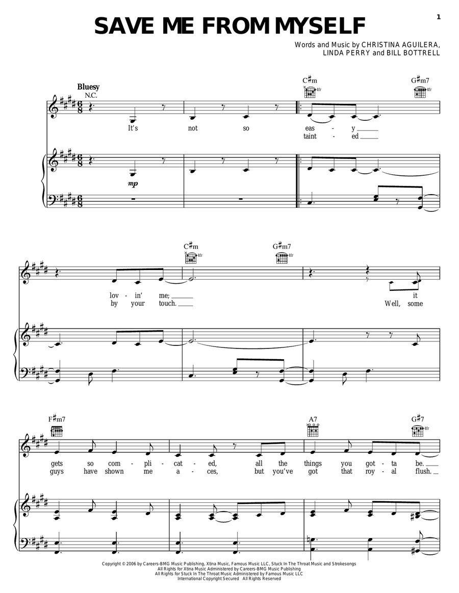 Save Me From Myself Piano, Vocal, Guitar scores gallery preview page 1