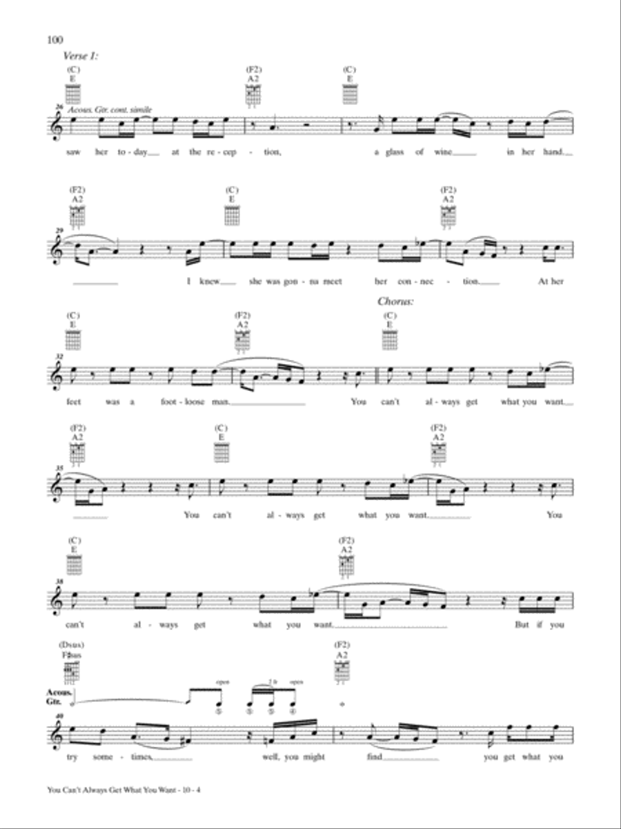 You Can't Always Get What You Want Guitar Tablature scores gallery preview page 4