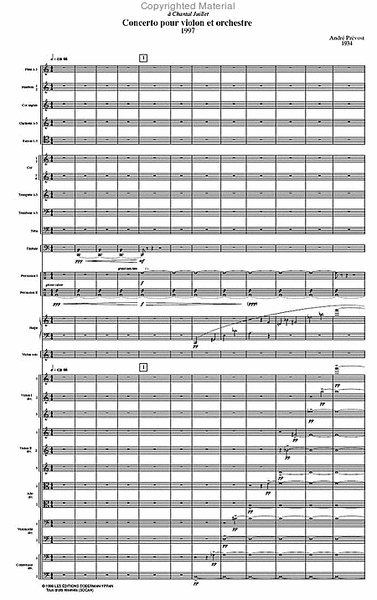 Concerto for violin (score)