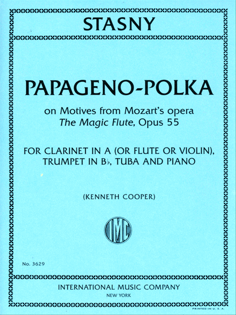 Papageno-Polka, On Motives From Mozart'S The Magic Flute, Opus 55 For Clarinet In A (Or Flute, Or Violin), Trumpet In B Flat, Tuba And Piano A Clarinet scores gallery preview page 1