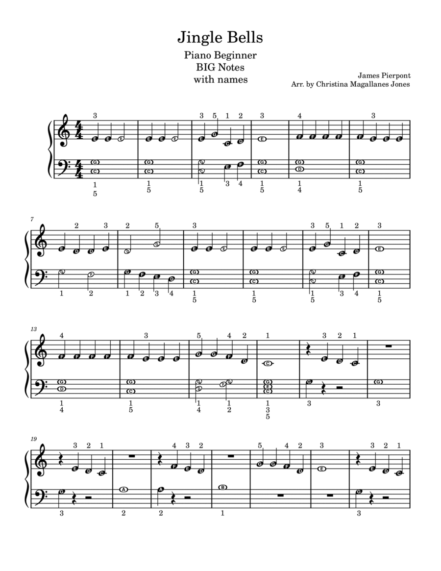 Jingle Bells Jingle Bells Easy Piano scores gallery preview page 1