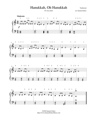 Hanukkah, Oh Hanukkah (O Chanukah) - for easy piano