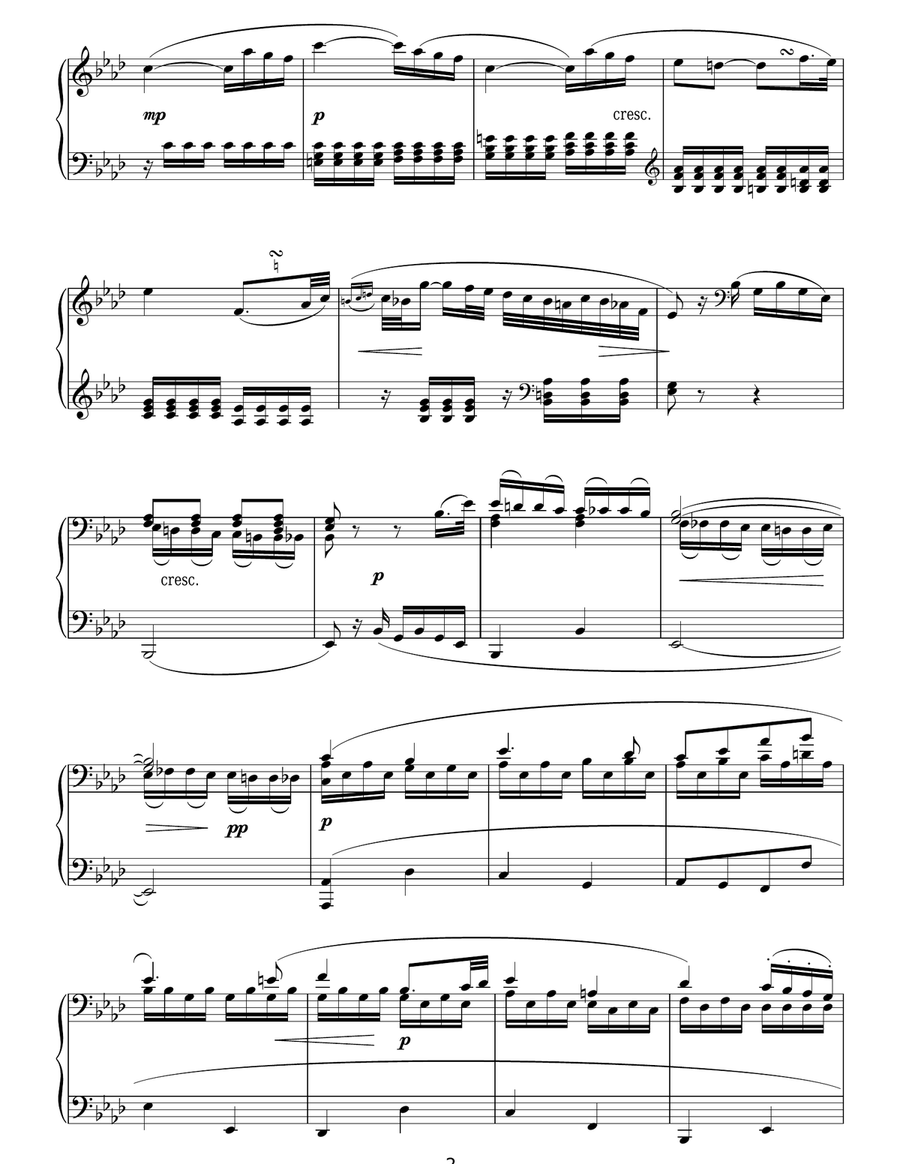Adagio Cantabile From Sonate Pathetique Op. 13, Theme From The Second Movement Piano Solo scores gallery preview page 2