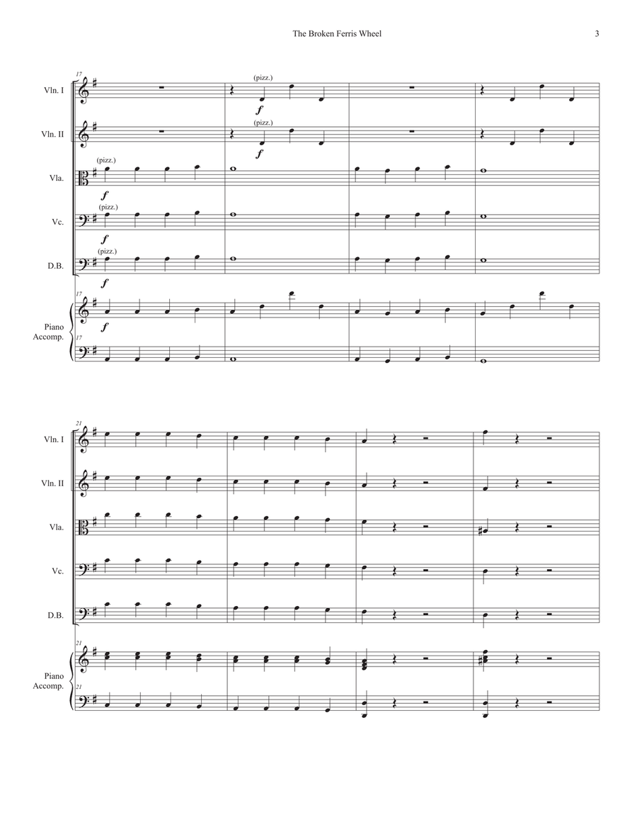 The Broken Ferris Wheel String Orchestra scores gallery preview page 5