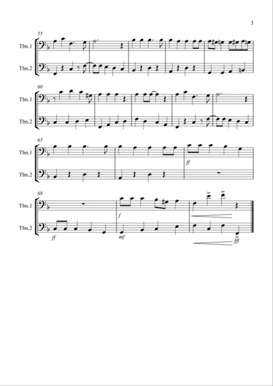 Jingle Bells (Jazzy Style!) for Trombone Duet Trombone Duet scores gallery preview page 3