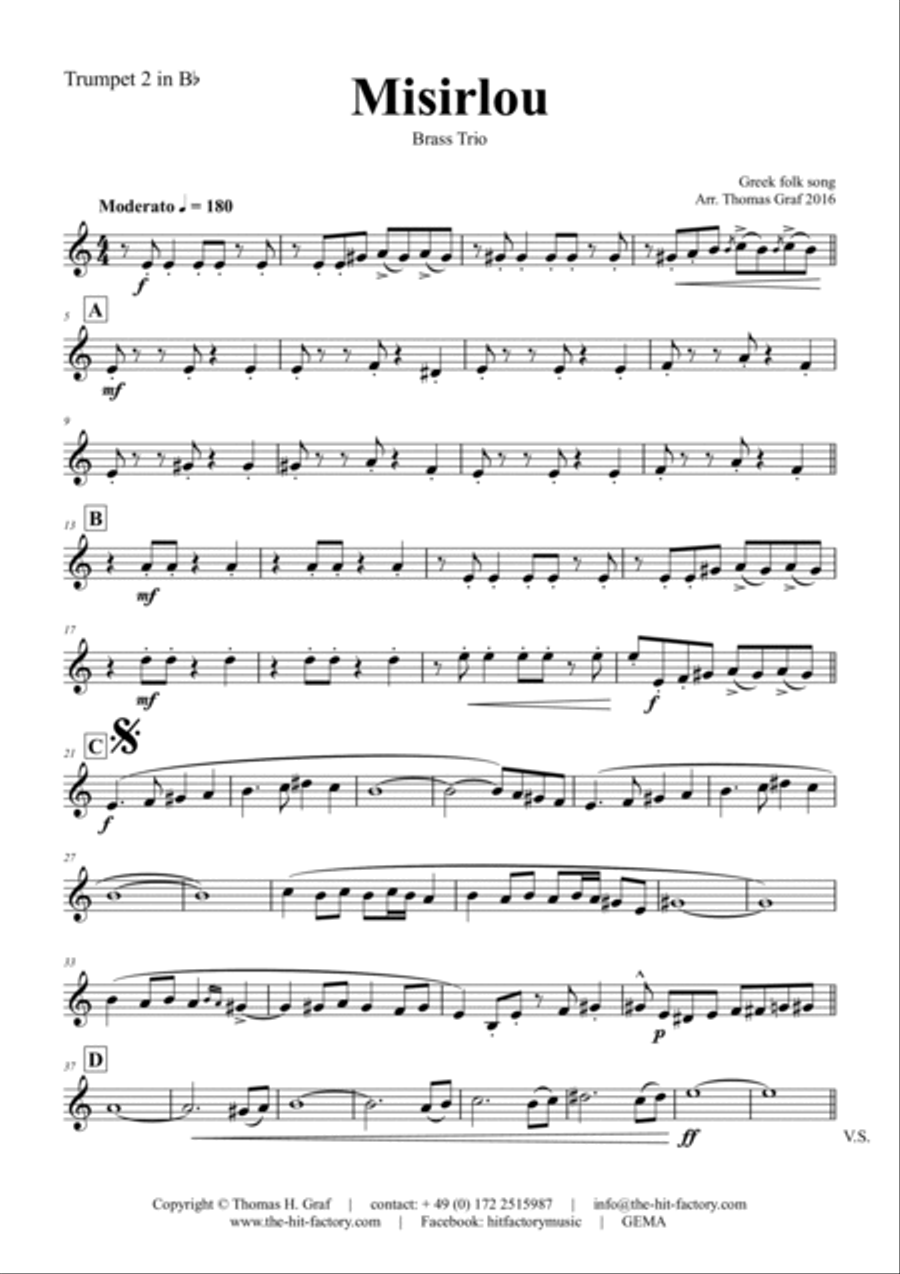 Misirlou - Pulp Fiction - Brass Trio - Gm Brass Trio scores gallery preview page 6