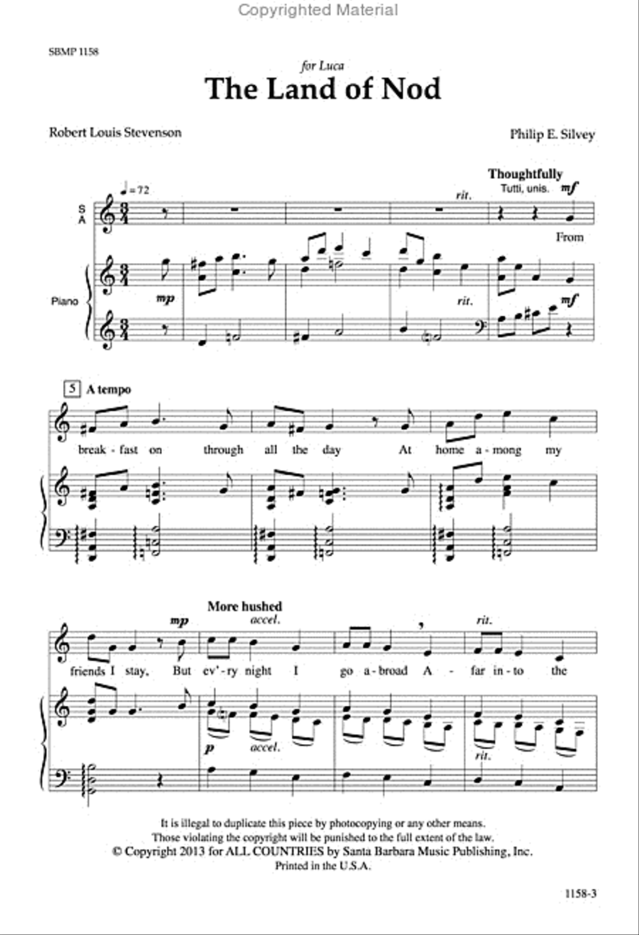 The Land of Nod - SA Octavo SA scores gallery preview page 2