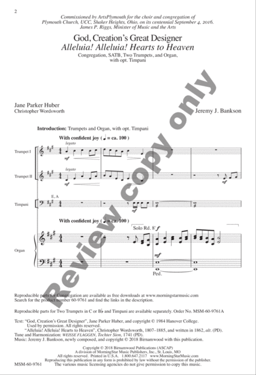 God, Creation's Great Designer: Alleluia! Alleluia! Hearts to Heaven 4-Part scores gallery preview page 16