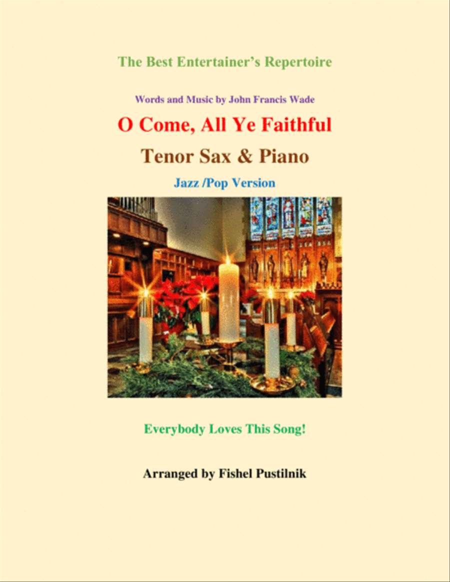 O Come, All Ye Faithful-Piano Background for Tenor Sax and Piano Woodwind Duet scores gallery preview page 1