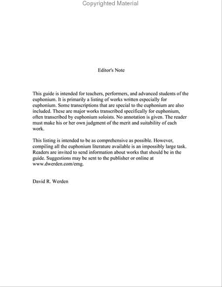 Euphonium Music Guide Euphonium Music Guide Euphonium scores gallery preview page 4