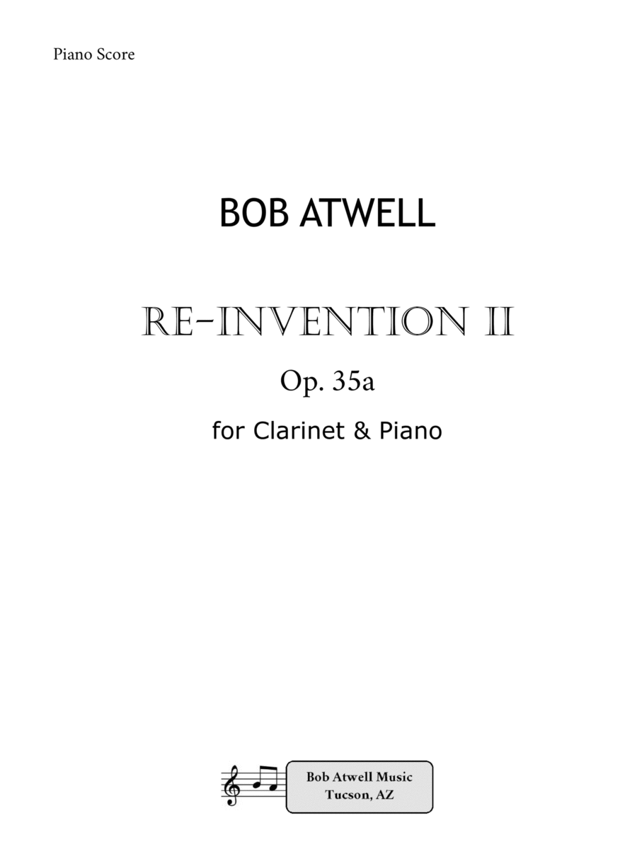 Re-Invention II Re-Invention II Clarinet Solo scores gallery preview page 1