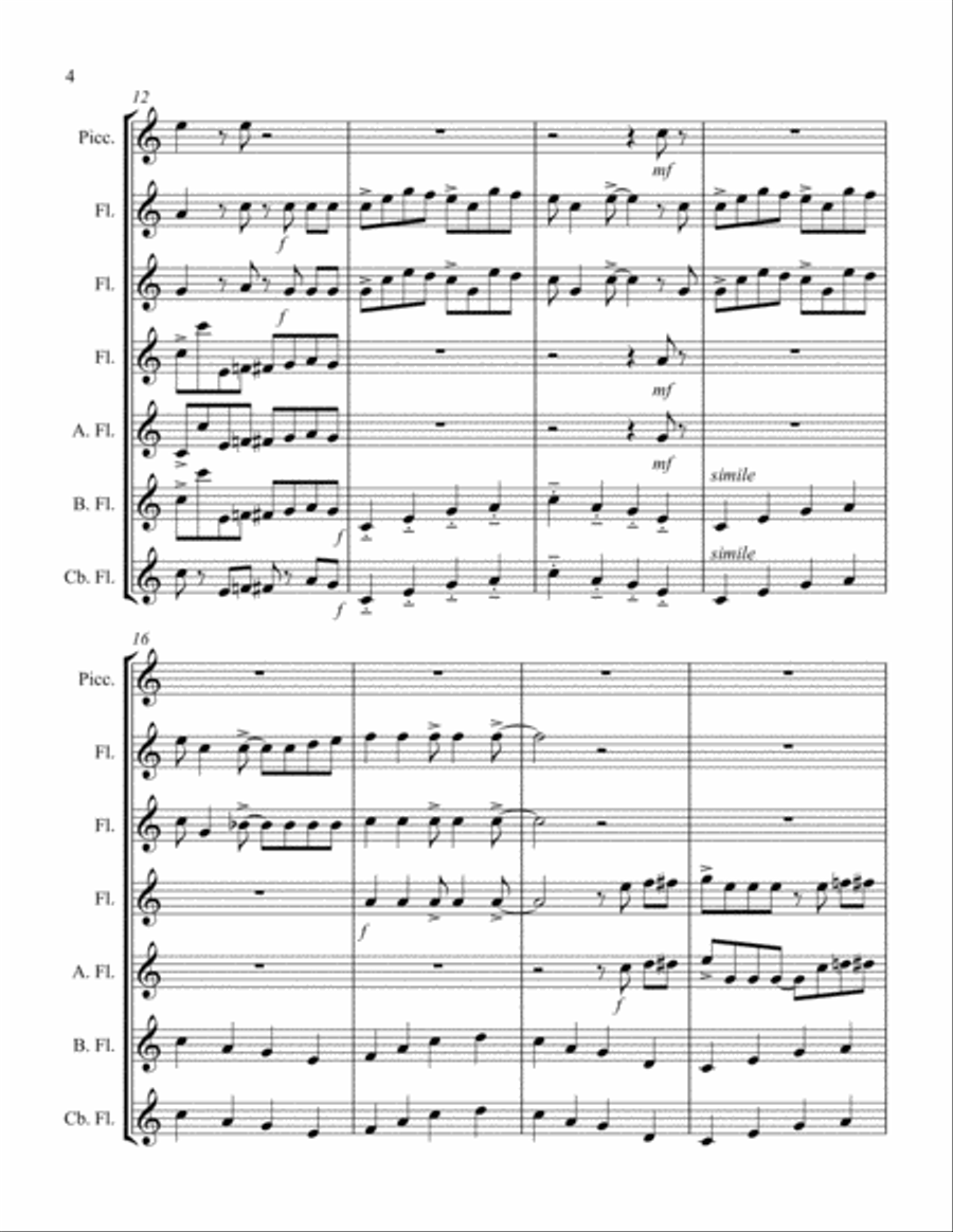 Boogie Woogie Bugle Boy Woodwind Ensemble scores gallery preview page 4