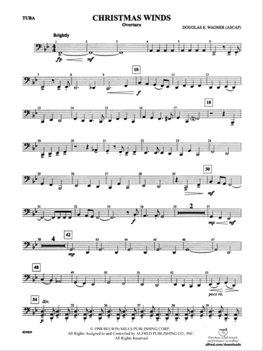 Christmas Winds (Overture): Tuba Concert Band scores gallery preview page 1