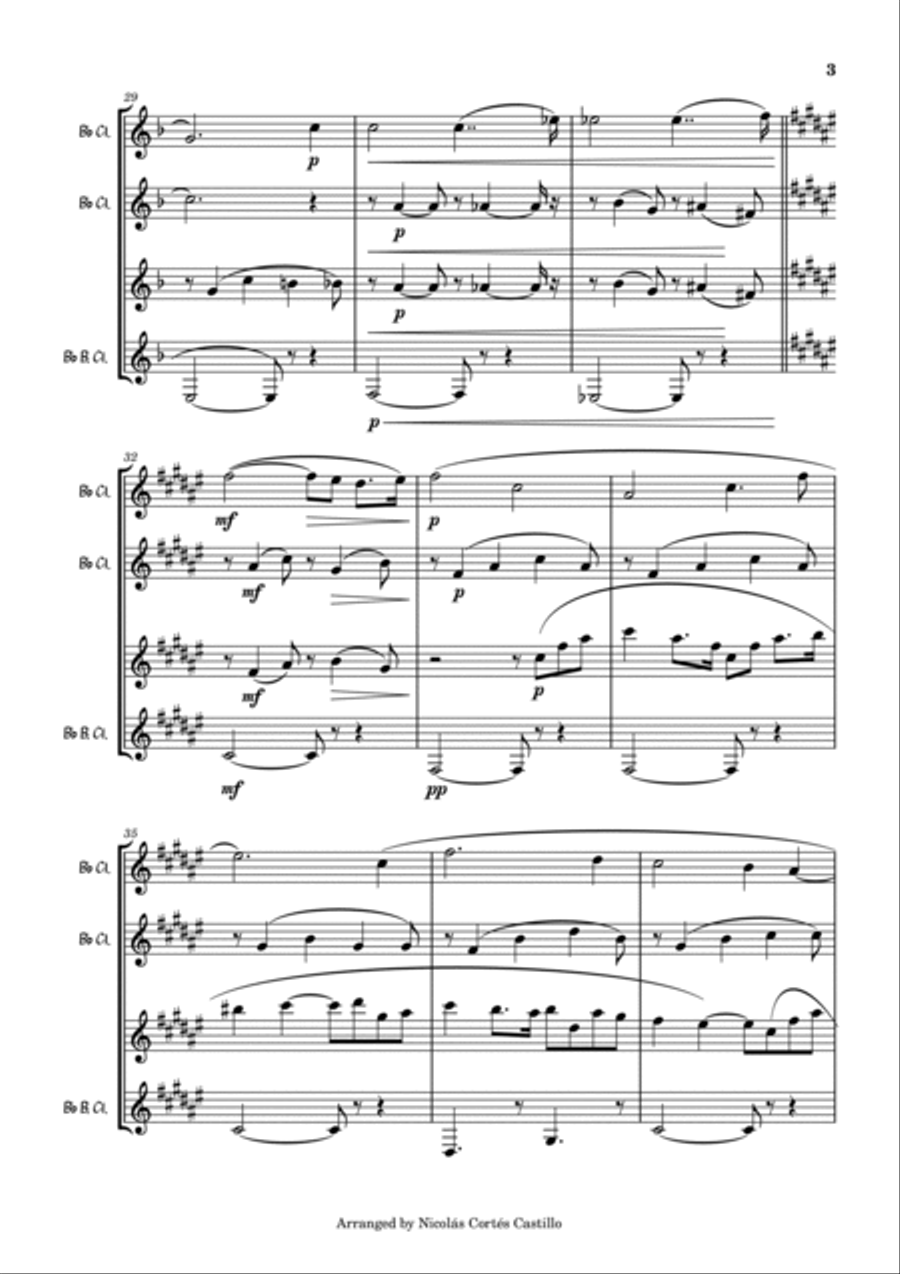 Richard Wagner - Elsa's Procession to the Cathedral (Lohengrin) - Clarinet Quartet Clarinet Quartet scores gallery preview page 5