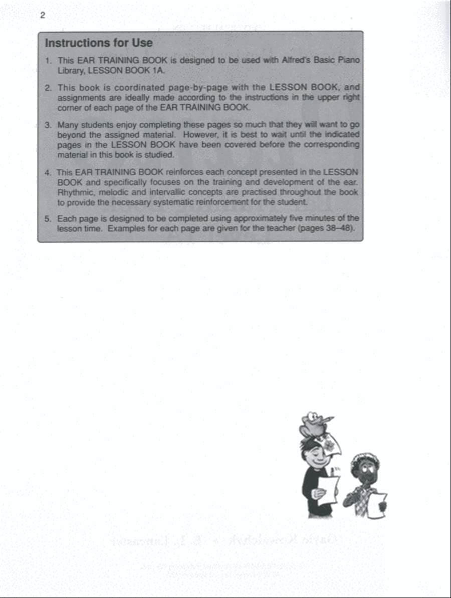 Alfred's Basic Piano Course Ear Training, Level 1A Piano Method scores gallery preview page 2