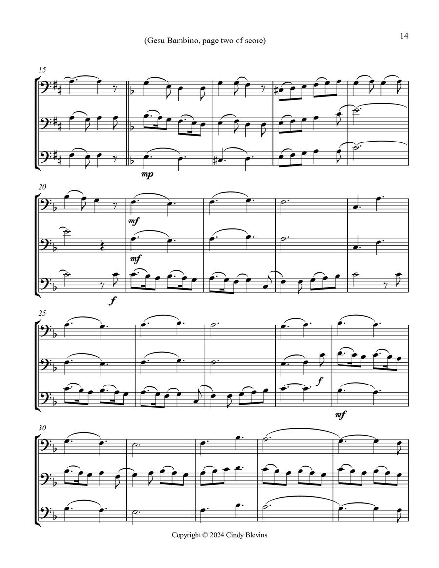 Trombone Trios for Christmas, Vol. III (12 Arrangements) Trombone Trio scores gallery preview page 3
