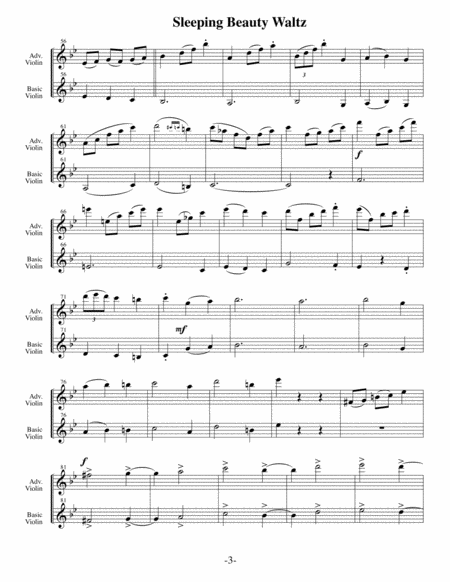 Sleeping Beauty Waltz (Arrangements Level 2+ thru 5 for VIOLIN + Written Acc)) image number null