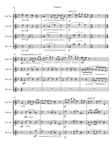 Sonatina for Saxophone Quartet image number null