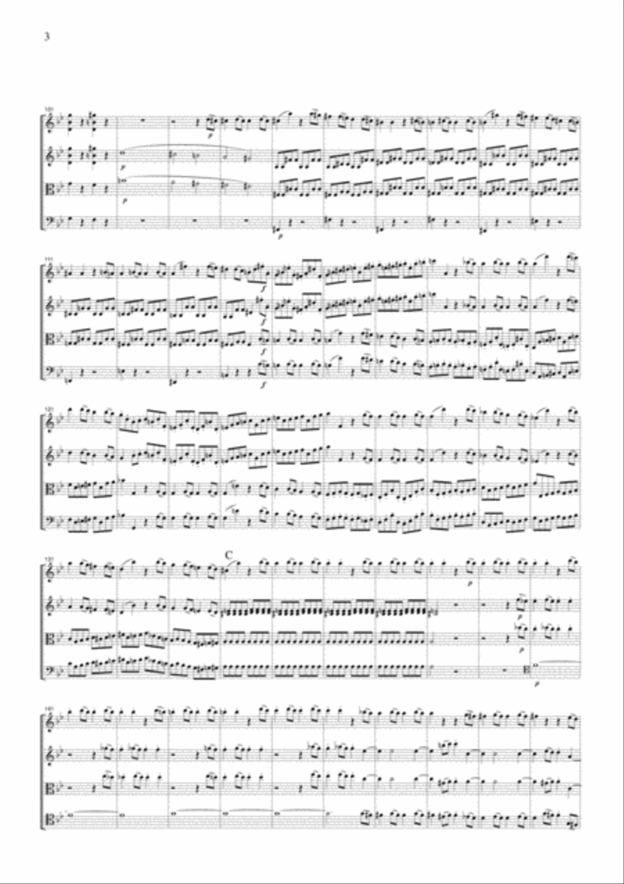 Mozart Symphony No.40, 1st mvt., for string quartet, CM001 String Quartet scores gallery preview page 3
