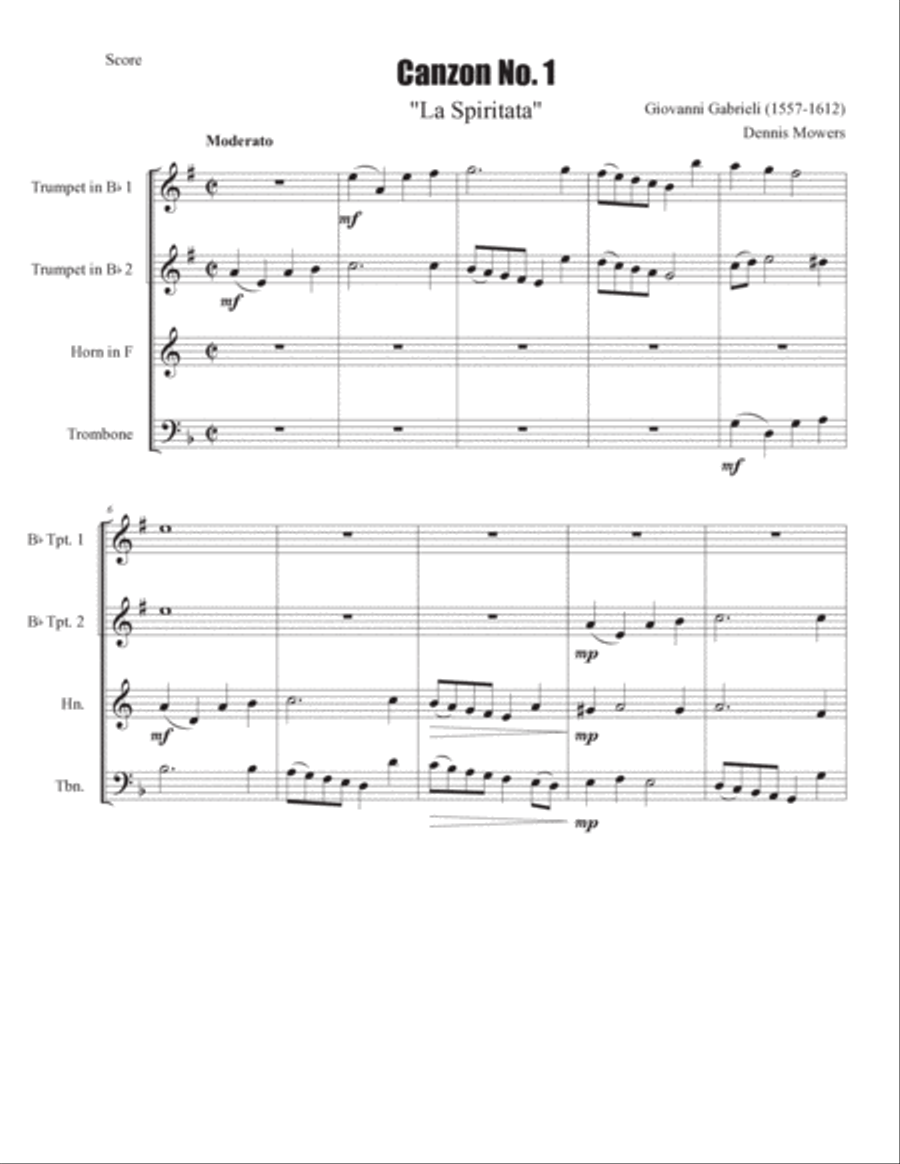 17 Brass Quartets from "Canzoni per sonare"