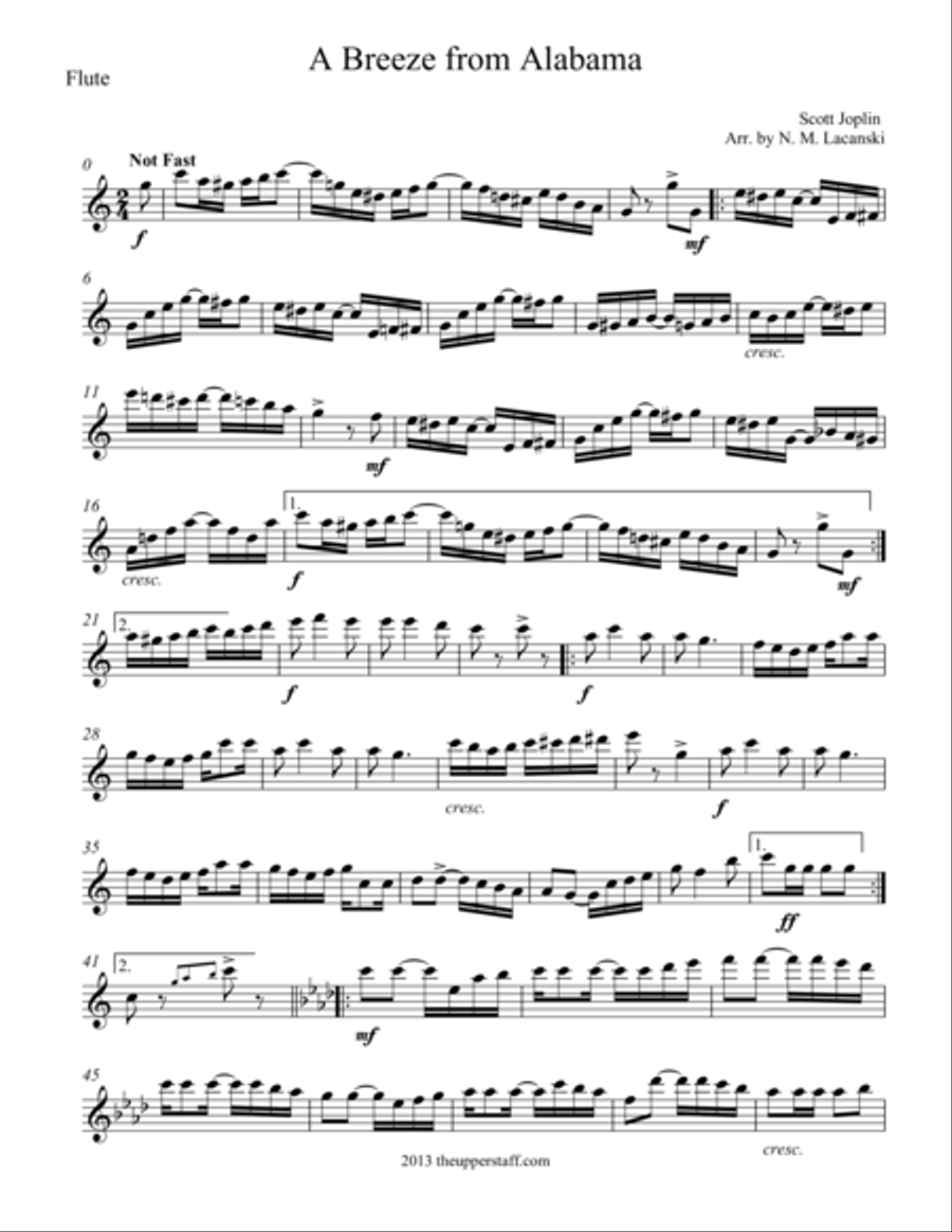A Breeze from Alabama A Breeze from Alabama Flute Solo scores gallery preview page 1