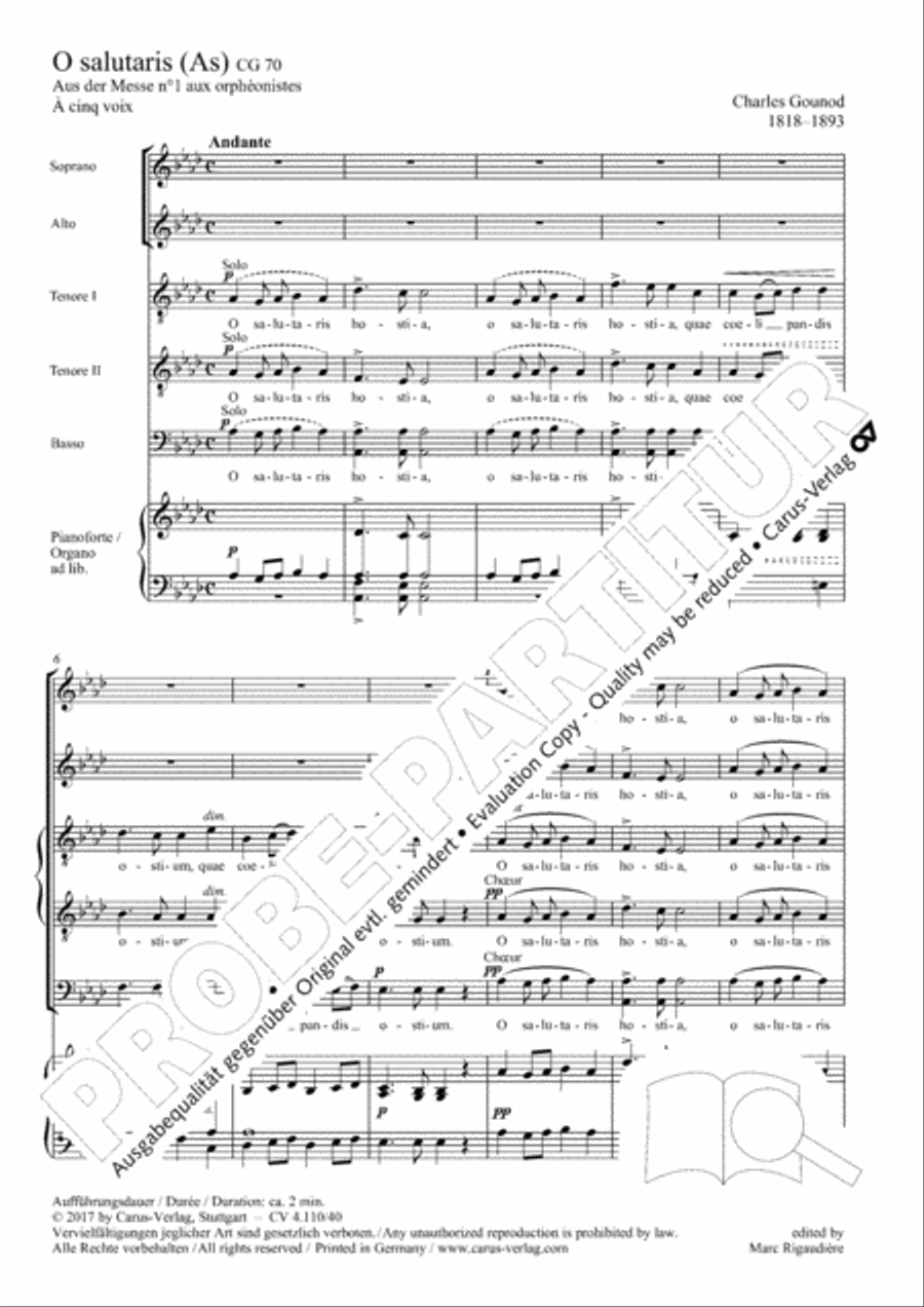 O salutaris O salutaris SATTB scores gallery preview page 2