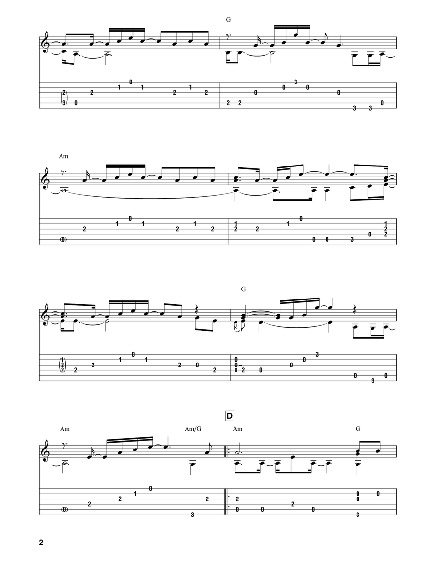 Unshaken (from Red Dead Redemption 2) Guitar Solo scores gallery preview page 2