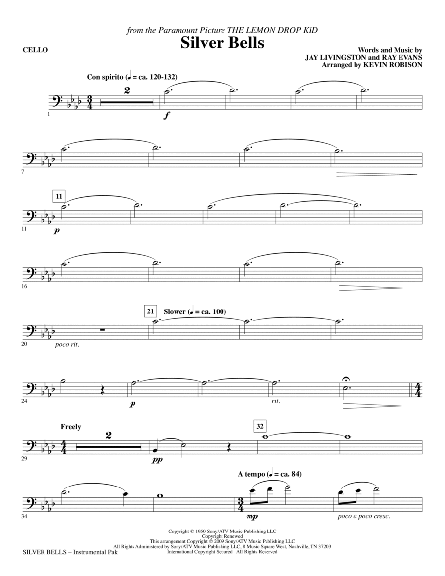 Silver Bells - Cello Choir scores gallery preview page 1