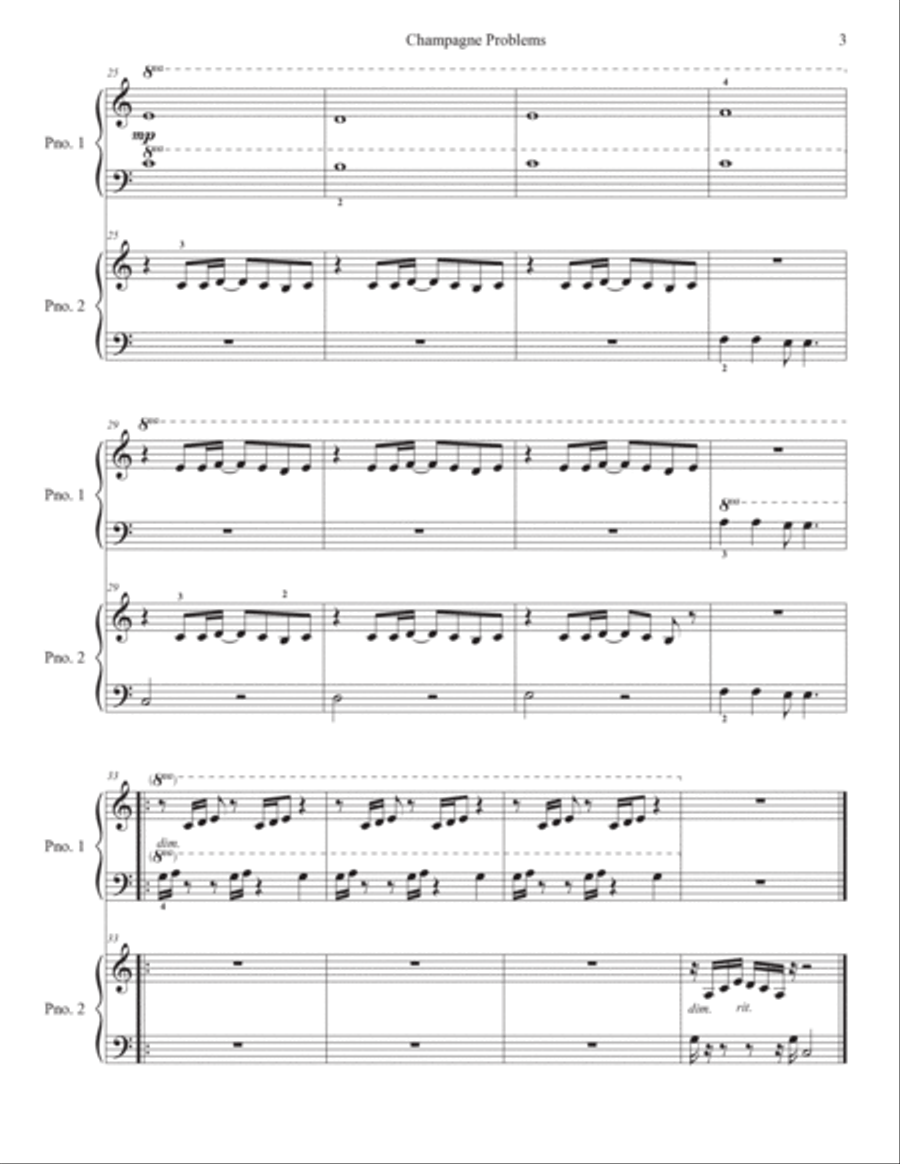 Champagne Problems Easy Piano scores gallery preview page 3