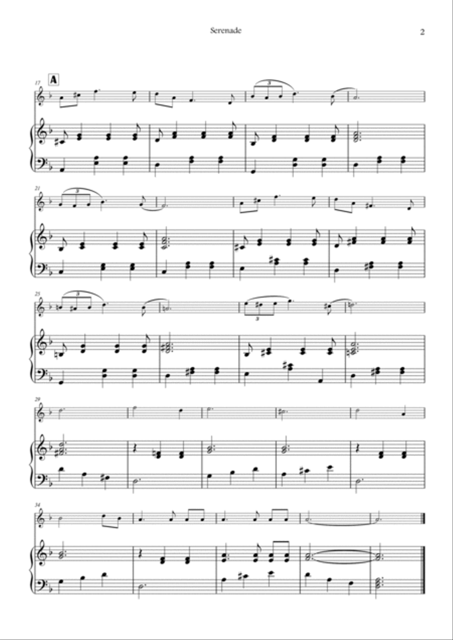 Serenade (oboe and piano SIMPLIFIED) Schubert Piano scores gallery preview page 2