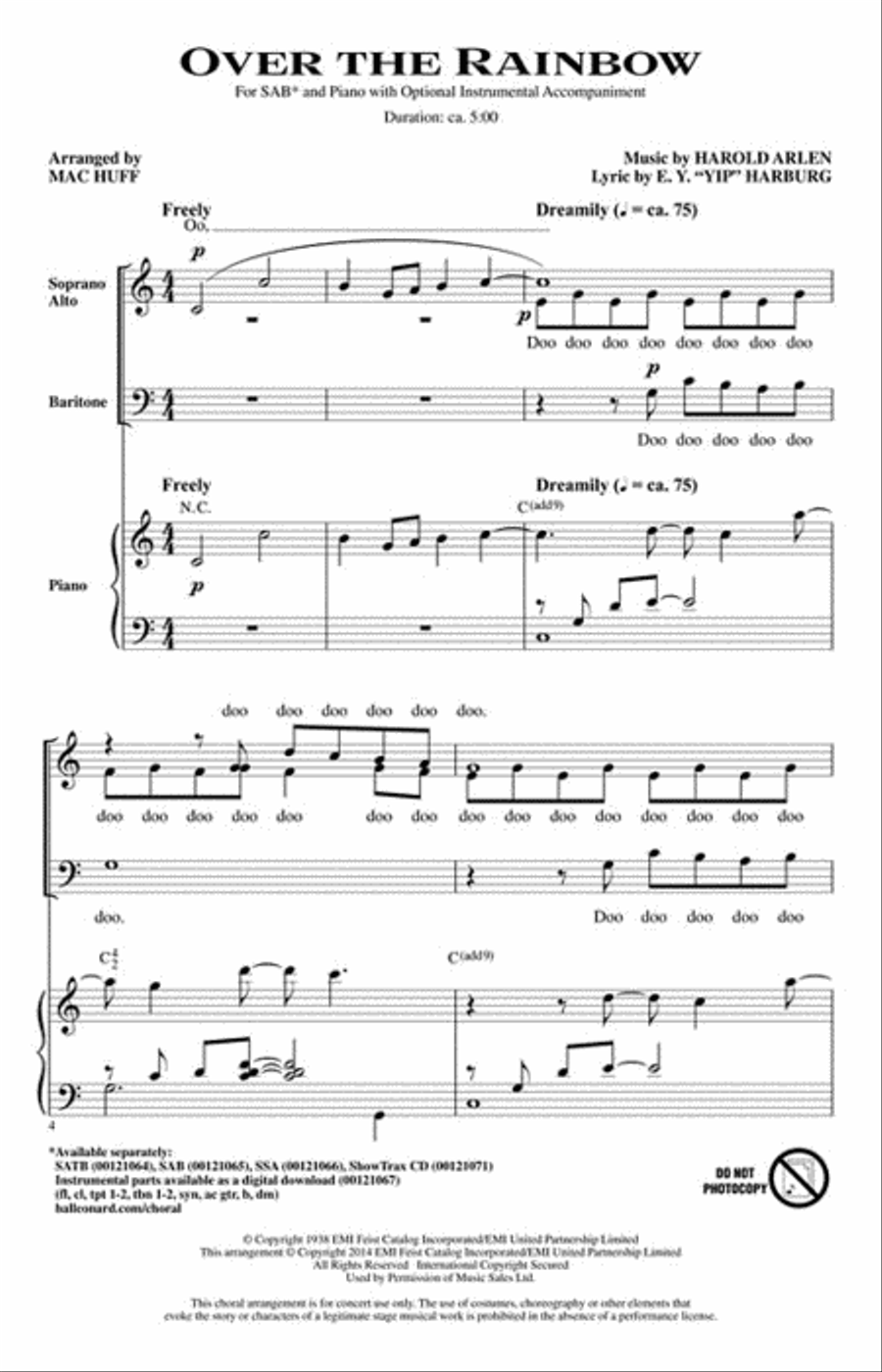 Over the Rainbow 3-Part scores gallery preview page 2