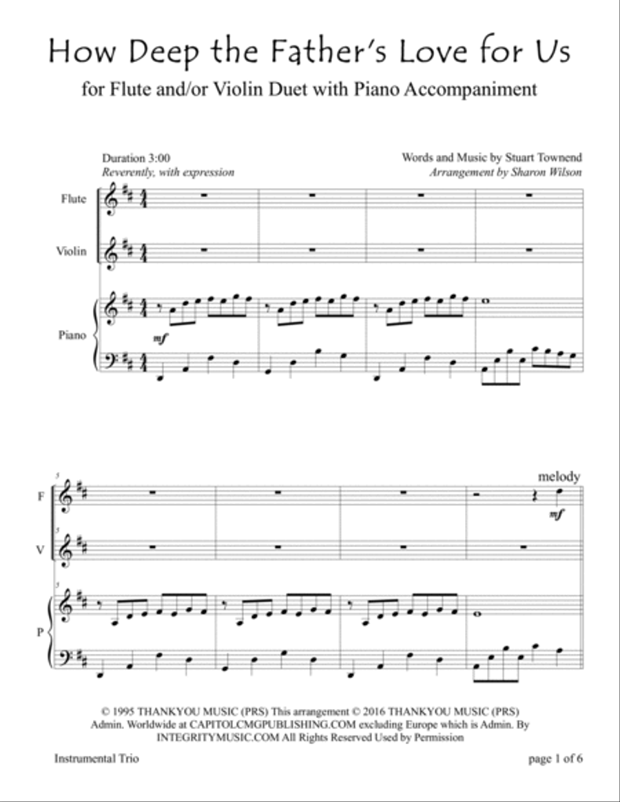 How Deep The Father's Love For Us Flute scores gallery preview page 5