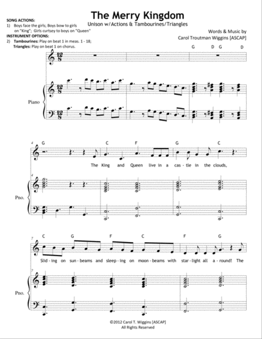 The Merry Kingdom The Merry Kingdom Unison Choir scores gallery preview page 1
