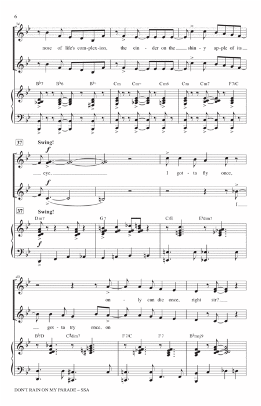 Don't Rain On My Parade (from Funny Girl) (arr. Mark Brymer) SSA scores gallery preview page 5